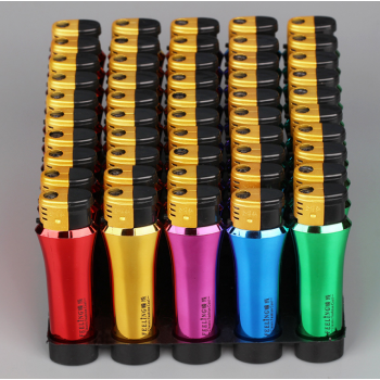 高級ブランドの防風花瓶ライター使い捨て広告ライターはホテルの印字卸売りのハイエンド防風混合色50本を注文します。