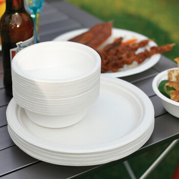 焼き世の家庭用の食器パーティー紙皿、紙皿、紙皿、バーベキュー皿の環境保護紙皿+紙椀(各30セット)
